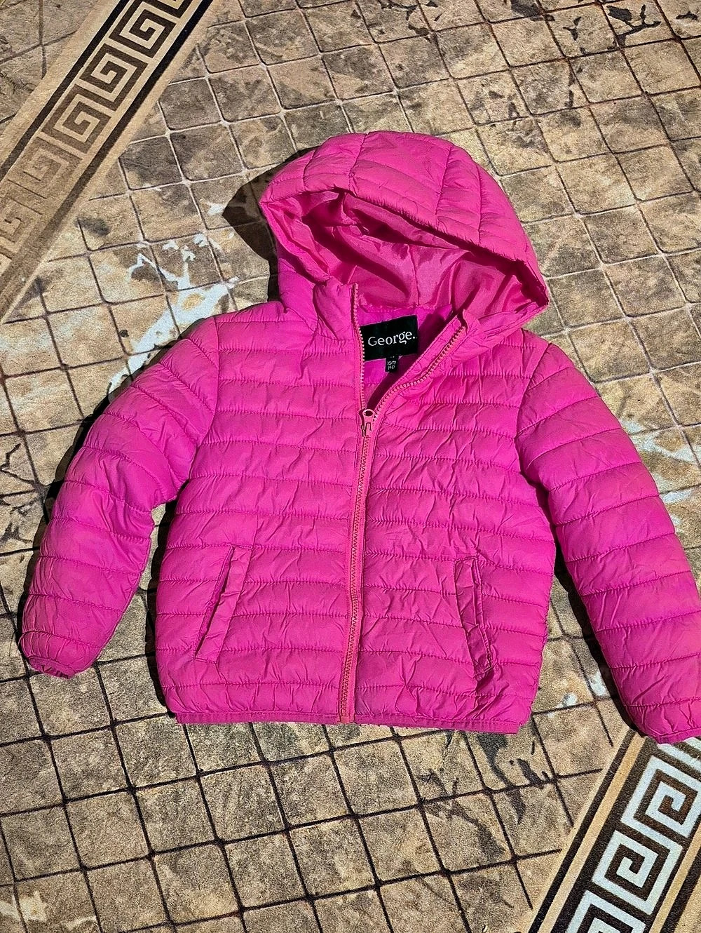 🍀5/30🍀George. Girls Pink Hooded Puffer Jacket Size 4T